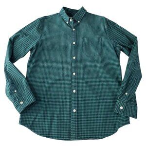GAP Mens Navy & Green Check Long Sleeve Button Down Shirt Medium
